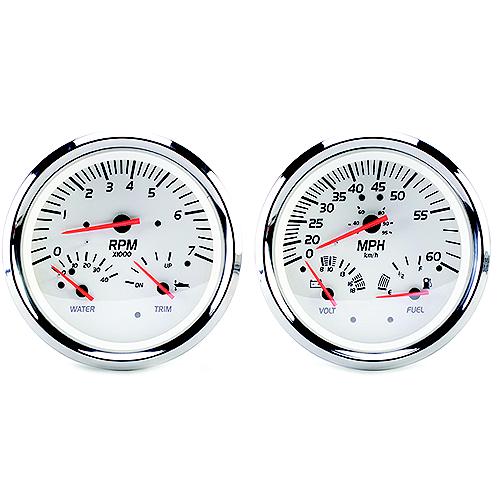 Sierra 21000P White Series Multi-Function Gauge Kit, Mercury / Yamaha - 21000P - 11-21000Pf1