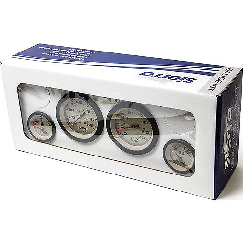 Sierra 65481P Sahara Series Black & Tan Outboard 4 Set With Tachometer, Speedmotor, Voltmeter & Fuel Gauges - 65481P - 11-65481Pf1