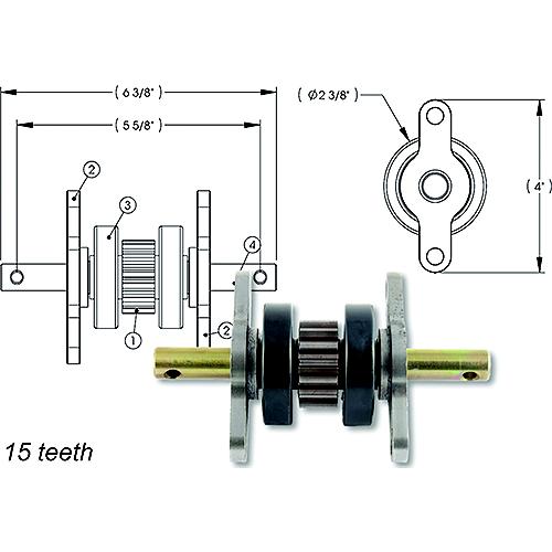 Ap Products 014281331 2 X 2 Gear Pack Without Roll Pins Assembly (15 Teeth) - 014-281331 - 112-014281331F1