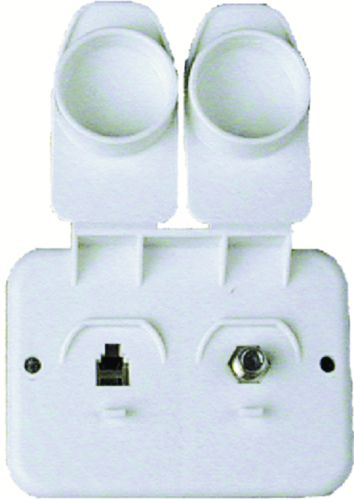 Jr Products 543-A-2-A Polar White Rv Phone/Cable Plate - 543-A-2-A - 342-543A2A Superseded By: 363-94322F1