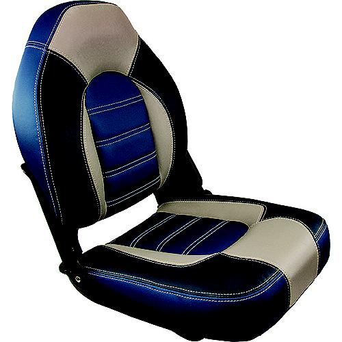 Springfield 1061069B Skipper Premium High Back Fold Down Seat, Blue/Gray - 1061069-B - 169-1061069Bf1