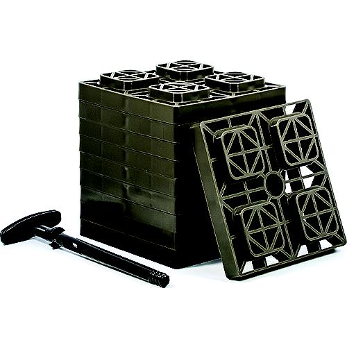 Camco 44521 Fasten 2 X 2 Leveling Blocks, Brown, 10/Pk - 44521 - 17-44521F1