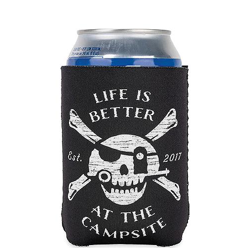 Camco 53414 Life Is Better At The Campsite Can Holder, Black, Jolly Roger - 53414 - 17-53414F1