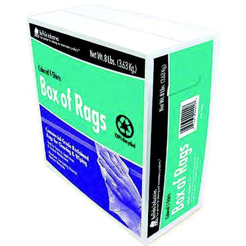 Buffalo Recycled Colored T-Shirt Cloth Wipers, 8 Lb. Box - 10087 - 199-10087F1