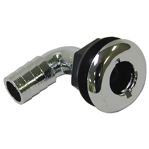 T-H Marine Brite Plate Chrome Plated 90 Degree Thru Hull For Hose - Th1290Cpdp - 232-Th1290Cpdpf1