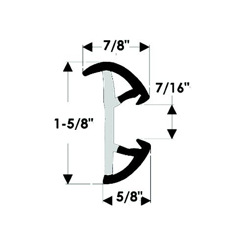 Taco V119991Wwk602 Semi-Rigid Suproflex Small Rub Rail Kit W/Flexible Vinyl Overlay Insert, 1-5/8