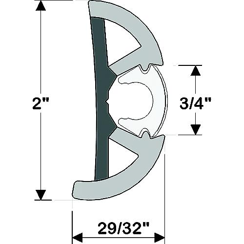 Taco V119990Bbk802 Suproflex Rub Rail Kit, Medium, 80', Black/Chrome - V11-9990Bbk80-2 - 236-V119990Bbk802F1