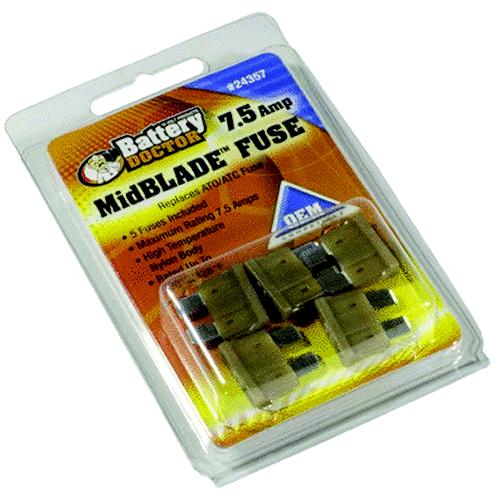 Battery Doctor Midblade™ Ato/Atc Fuses, 7.5A, 5/Pk - 24357 - 240-24357F1