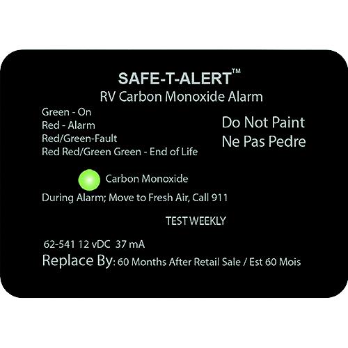 Safe-T-Alert 62541Bl 62 Series Surface Mount Carbon Monoxide Alarm, Black - 62-541-Bl - 270-62541Blf1