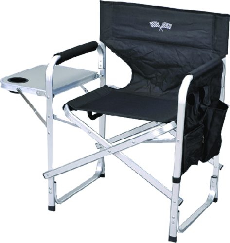 Black/Racing Flag Folding Director'S Chair. - Sl1204-Blk.Flag - 672-Sl1204Blkflagf1