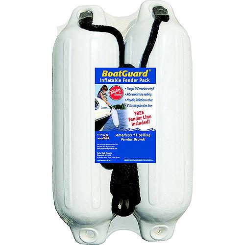 Taylor 2Pk Boatguard Fenders W/Fender Line, White, 5