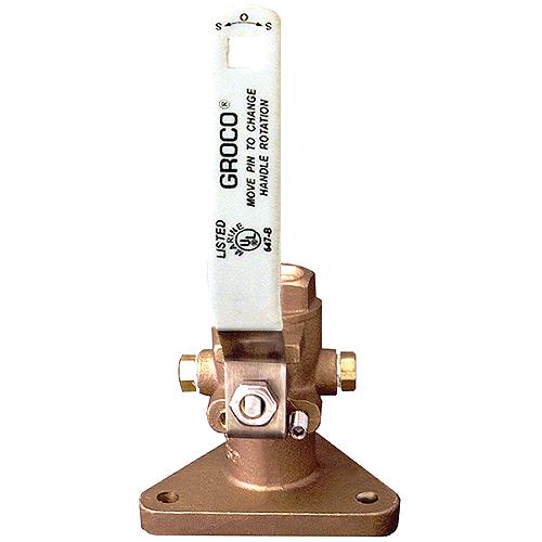 Groco Fbv Bronze Full-Flow Tri-Flange Seacock - Fbv-2000 - 34-Fbv2000F1