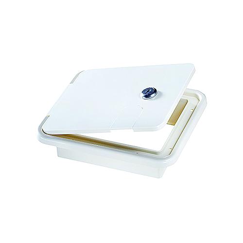 Rv Designer B152 White Rectangular Locking Rv Cable Hatch - 8.5
