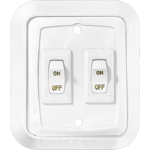 Rv Designer S657 Dc Dual Wall Switch In Plate, White - S657 - 350-S657F1