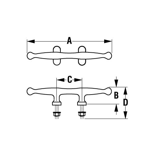 Sea-Dog 0416661 Smart Cleat - Stud Mount , 6-1/4