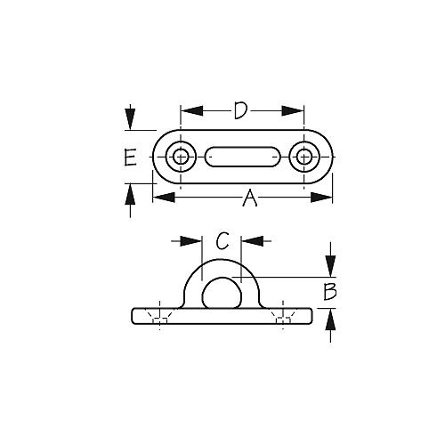 Stainless Oblong Eye Plate-3 I - 88721 - 354-088721F1