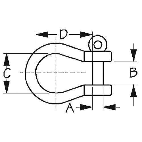 Sea-Dog 147228 Stainless Captive Bow Shackle, 5/16