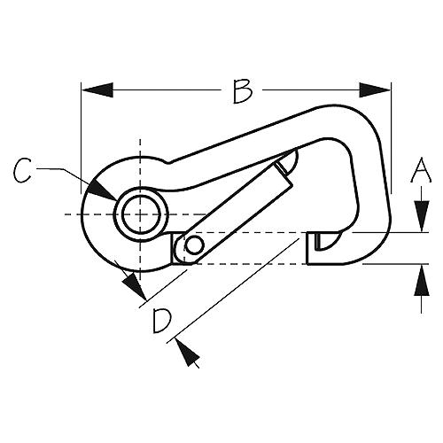Sea-Dog 150065 Asymmetrical Snap W/Eye Insert - Stainless, 2-3/8