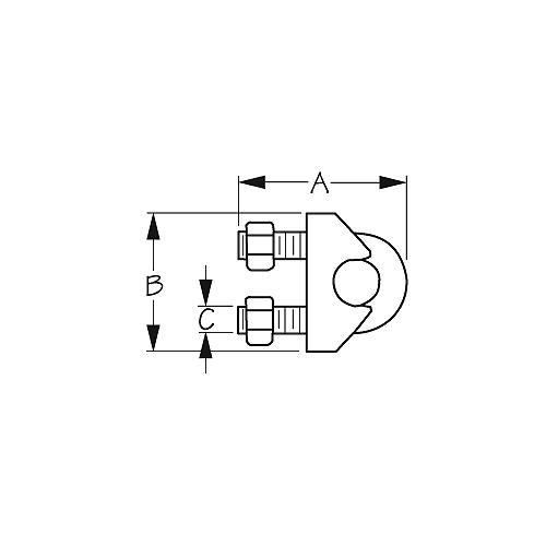 Sea-Dog 1595021 Stainless Wire Rope Clip, 2 Mm Wire Size - 159502-1 - 354-1595021F1