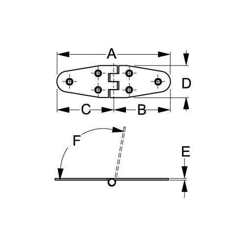 Sea-Dog 2017251 Flush Mount Round Side Door Hinge - 201725-1 - 354-2017251F1