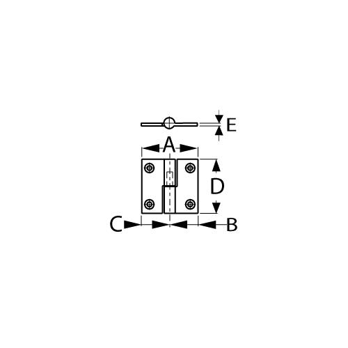 Sea-Dog 2045201 Chrome Brass Take Apart Hinge, Right, 2-3/4