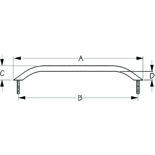 Sea-Dog 2546011 Stud Mount Handrail, Tube: 3/4