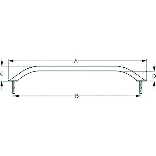 Sea-Dog 2546381 Stud Mount Flanged Handrail, Tube: 7/8