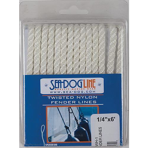 Sea Dog 301106008Wh1 Premium Twisted Three-Strand Nylon Fender Line, 2/Pk - 301106008Wh-1 - 354-301106008Wh1F1