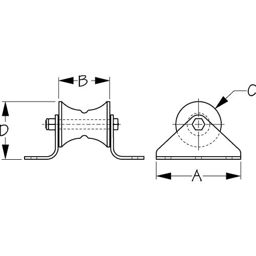 Seadog 328076 Large Platform Bow Roller | 1-1/2