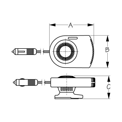 Sea-Dog 450150 Ceramic Heater, 12V - 450150-1 - 354-4501501F1