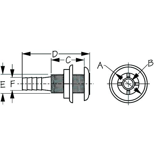 Thru-Hull Fitting 5/8