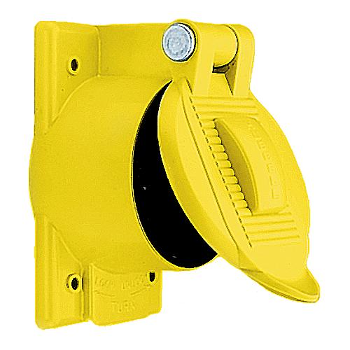 Hubbell Hbl77Cm74Wo Yellow Valox® Carbonate Lift Cover Plate For Weatherproofing 50A Receptacles - Hbl77Cm74Wo - 36-Hbl77Cm74Wof1