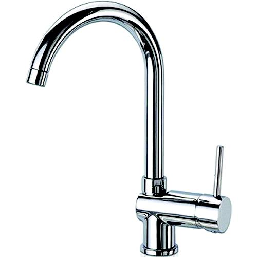 Scandvik 70104 Chrome Plated Brass Nordic J-Spout Galley Mixer Faucet - 70104 - 390-70104F1