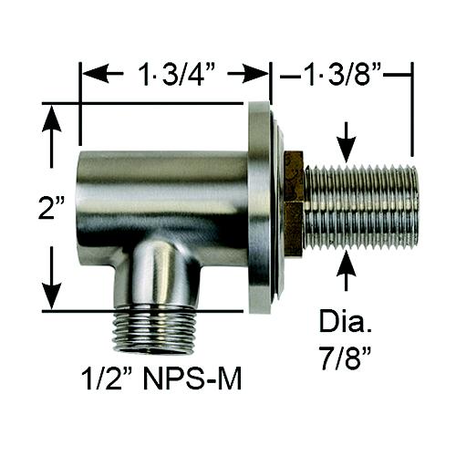 Scandvik 74165 Stainless Steel Bulkhead Elbow Connector, 1/2