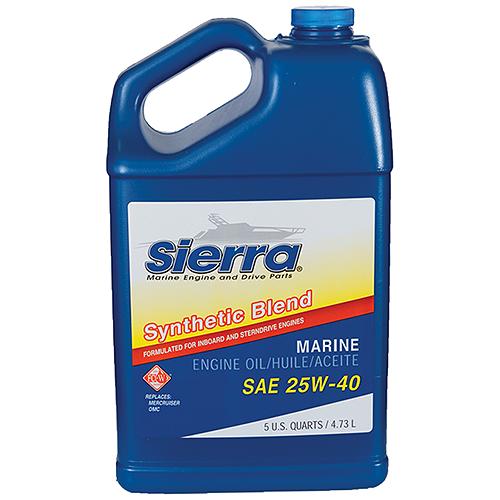 Sierra 1894404 25W40 Fcw Synthetic Blend I/O Oil, 5 Qt. - 18-9440-4 - 47-1894404F1