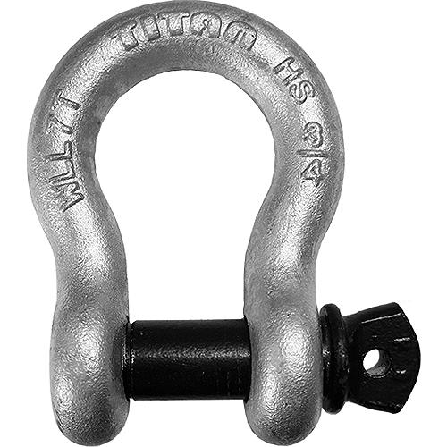 High Strength Galvanized Bow Shackle, 1/2