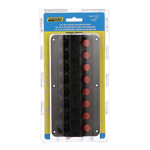 Seachoice Led 12V 8-Switch Distibution Panel, Pre-Wired, Boat Panel Mount - 12341 - 50-12341F1
