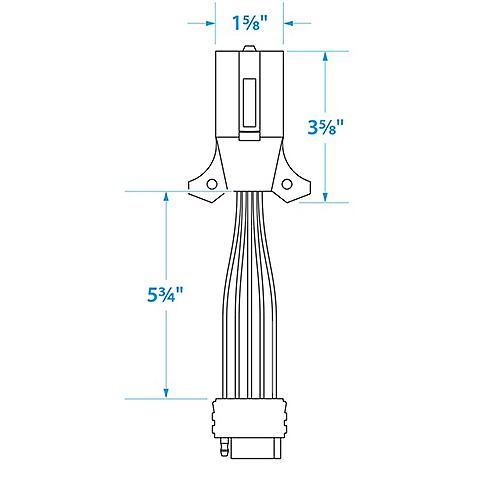 Seachoice 7-Way Round To 5-Way Flat Boat Trailer Adapter Plug, 8 In. - 13881 - 50-13881F1
