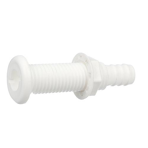 Seachoice Polypropylene Extra Long Thru-Hull Connector For 3/4 In. Id Hose, White Finish - 18161 - 50-18161F1