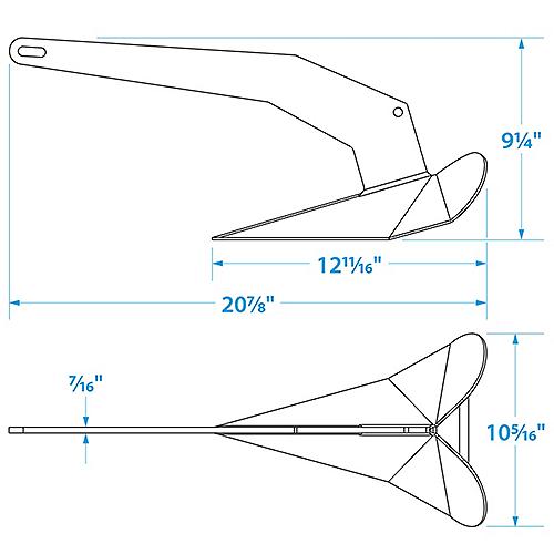 Seachoice Stainless Steel Plow Anchor, 14 Lbs. - 43840 - 50-43840F1