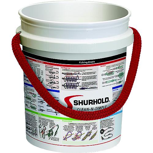 Shurhold 2451Bfk Rope Handle Bucket, 5 Gal., White W/Fishing Knots Graphics - 2451-Bfk - 658-2451Bfkf1