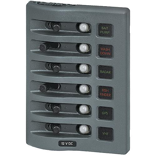 Weatherdeck Breaker Panel 12Vac 6 Pos Gray - 4376-Bss - 661-4376F1