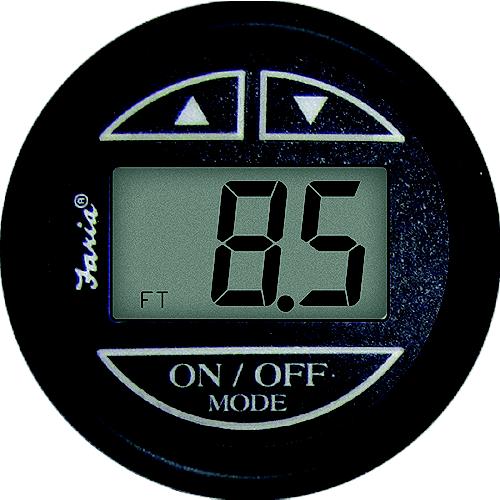 Faria Digital Depth Sounder, Euro Black W/Transom Transducer - F12850 - 678-12850F1