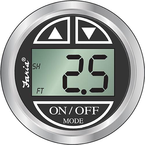 Faria Digital Depth Sounder, Chesapeake Ss Black W/In-Hull Transducer - F13751 - 678-13751F1