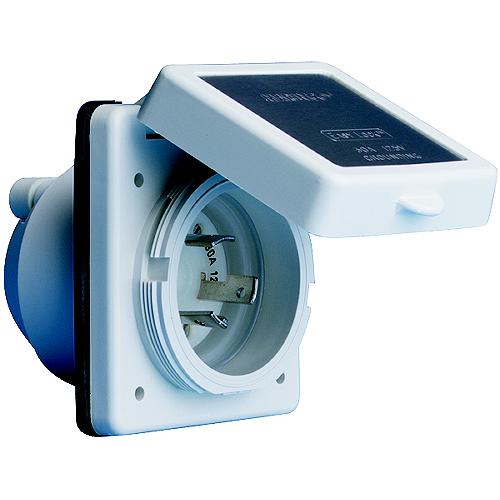 Marinco 30A/125V Power Inlet With Stainless Steel Trim - 301El-B - 69-301Elbf1