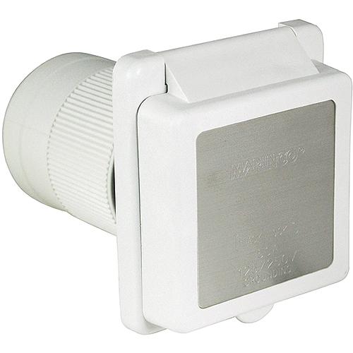 Marinco 50 Amp 125V Power Inlet With Stainless Steel Trim - 6353El-B - 69-6353Elbf1