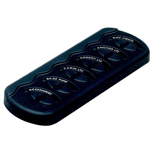 Marinco Contour Generation Ii Sprayproof Switch Panel With Fuse(S) - Black - Cg2-6W-F - 969-Cg26Wff1