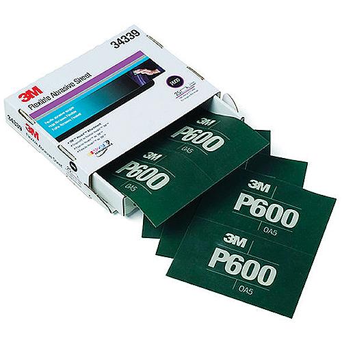 3M Hookit™ Flexible Abrasive Hand Sheet, P600, 25/Pk - 34339 - 71-34339F1