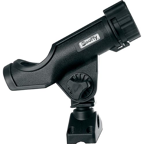 Scotty 230Bk Powerlock Rod Holder W/#241 Side/Deck Mount, Black - 0230-Bk - 736-230Bkf1