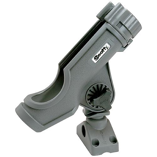 Scotty 230Gr Powerlock Rod Holder W/#241 Side/Deck Mount, Gray - 0230-Gr - 736-230Grf1